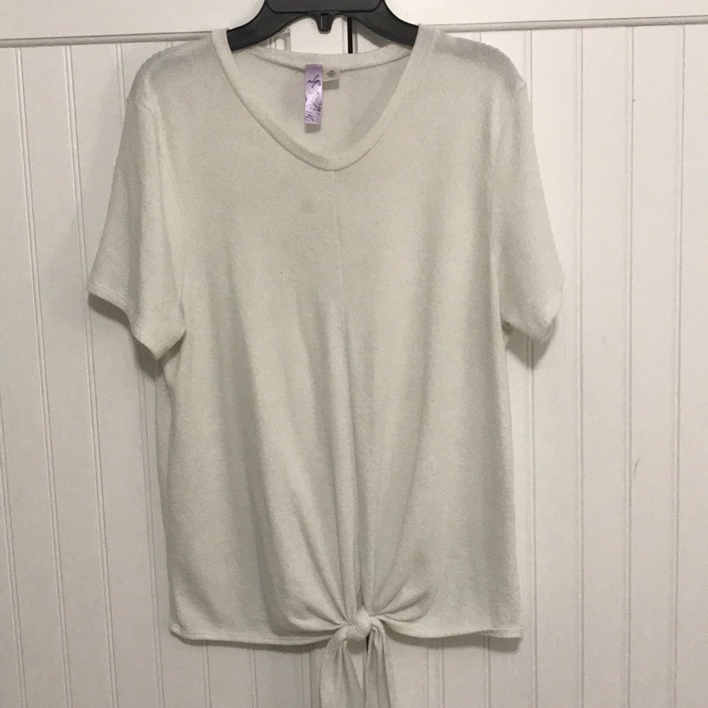 White Tied Front Shirt